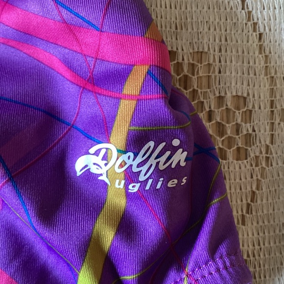 DOLFIN UGLIES One Piece Swimsuit Youth Girls 14 Large L Pink Purple Yellow - Picture 2 of 4